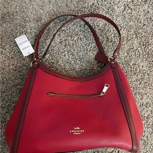 Coach Cherry Red Leather Shoulder Bag